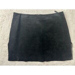 Hugo Buscati 100% Leather Mini Skirt Black Womens 10 Short Waist 31" Lined Sexy